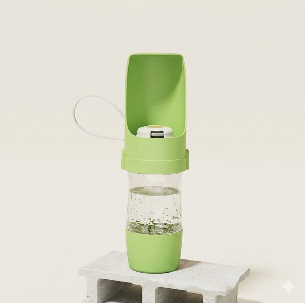 Gourde Portable 2-en-1 pour Chien — Eau & Croquettes en Balade 💧🐾