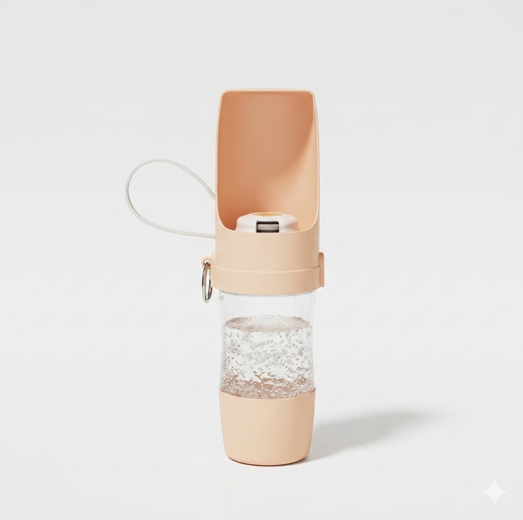 Gourde Portable 2-en-1 pour Chien — Eau & Croquettes en Balade 💧🐾