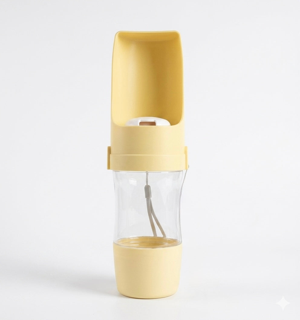 Gourde Portable 2-en-1 pour Chien — Eau & Croquettes en Balade 💧🐾